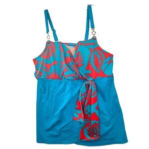 Sophie Theallet Cacique Tankini Swimsuit‎ Top 42DDD Underwire Built In Bra